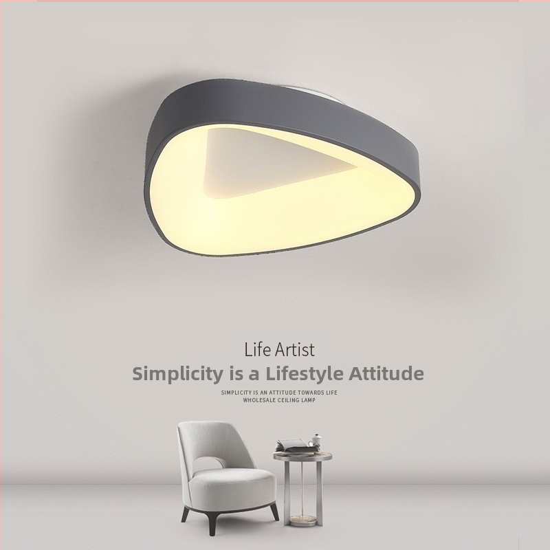 Lumină LED de plafon pentru dormitor, stil nordic minimalist modern, iluminare caldă și romantică