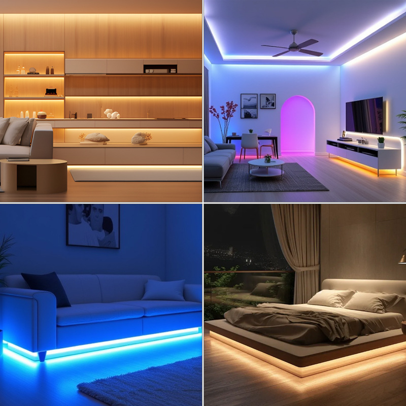 Bandă LED COB 5V cu 160 LED-uri, culoare gradient, flexibilă pentru casă inteligentă