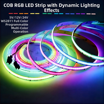 10 mm široký farebný LED pásik WS2811 COB s efektom naháňačky, atmosférou prúdiacej vody, atmosférou behu koní a programovateľným inteligentným ovládaním.
