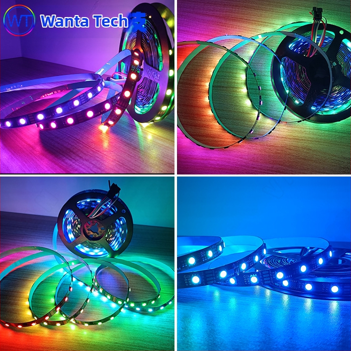 TM1934 RGB LED pásik 5050, 12V, samolepiaci, vodeodolný vonkajší programovateľný