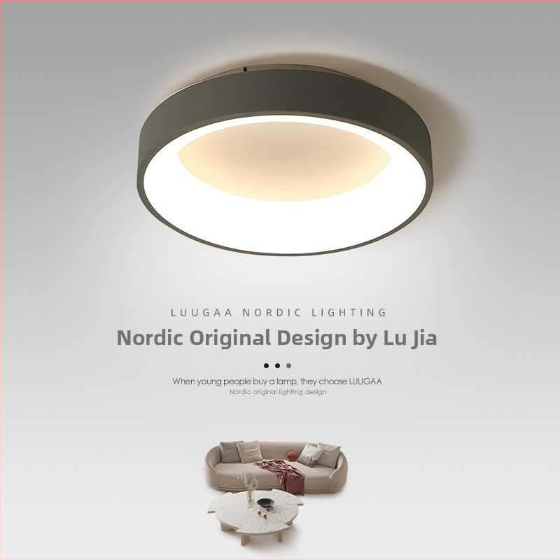 LED stropná lampa v krémovom štýle do spálne, moderný minimalistický severský dizajn, teplé romantické osvetlenie do obývačky