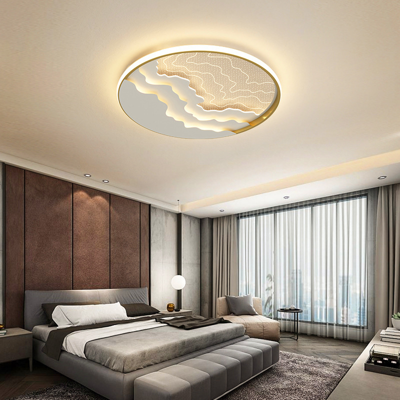 Lampă de plafon LED pentru dormitor, stil modern minimalist, cu peisaj acrilic