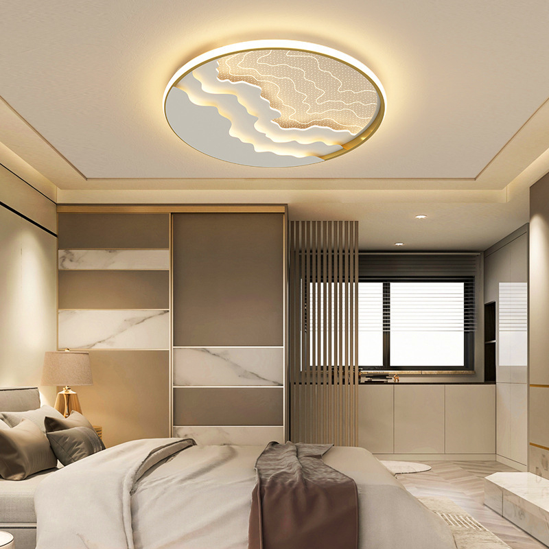 Lampă de plafon LED pentru dormitor, stil modern minimalist, cu peisaj acrilic
