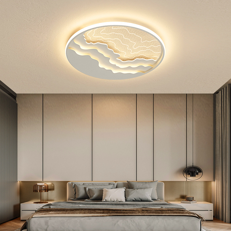 Lampă de plafon LED pentru dormitor, stil modern minimalist, cu peisaj acrilic