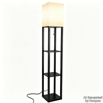 Trojúrovňová stojaca lampa s integrovaným úložným priestorom do spálne, obývačky a pracovne