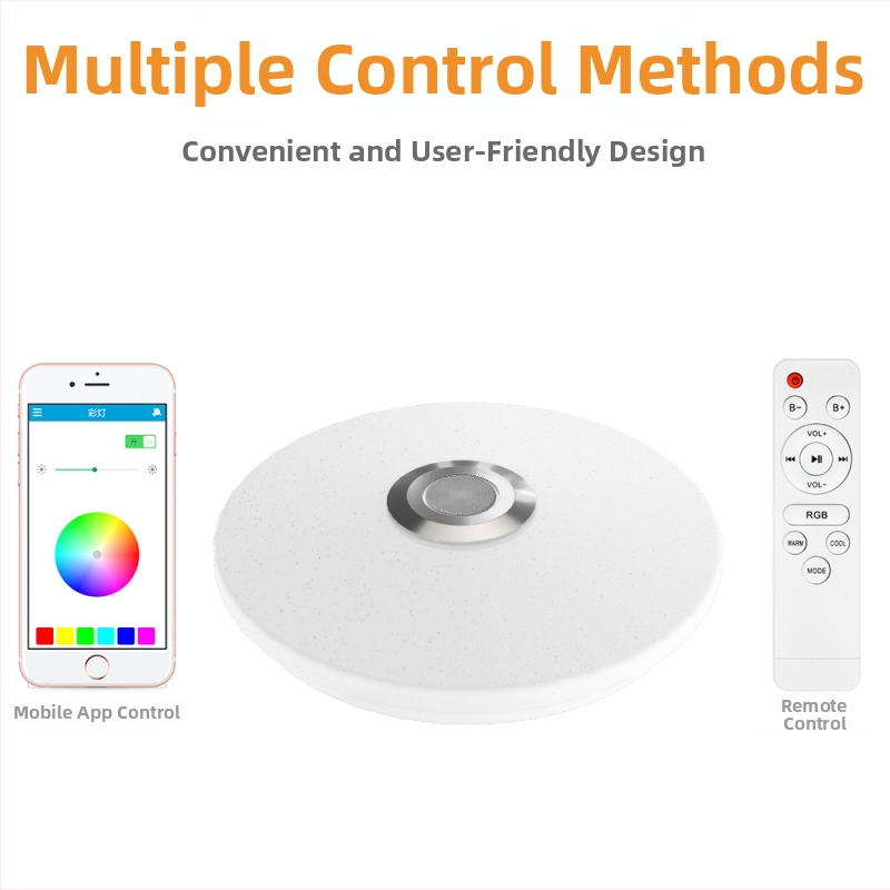 LED stropné svietidlo, moderné minimalistické okrúhle, prehrávanie hudby cez Bluetooth s ovládaním aplikáciou, meniace sa farby, do spálne a obývačky