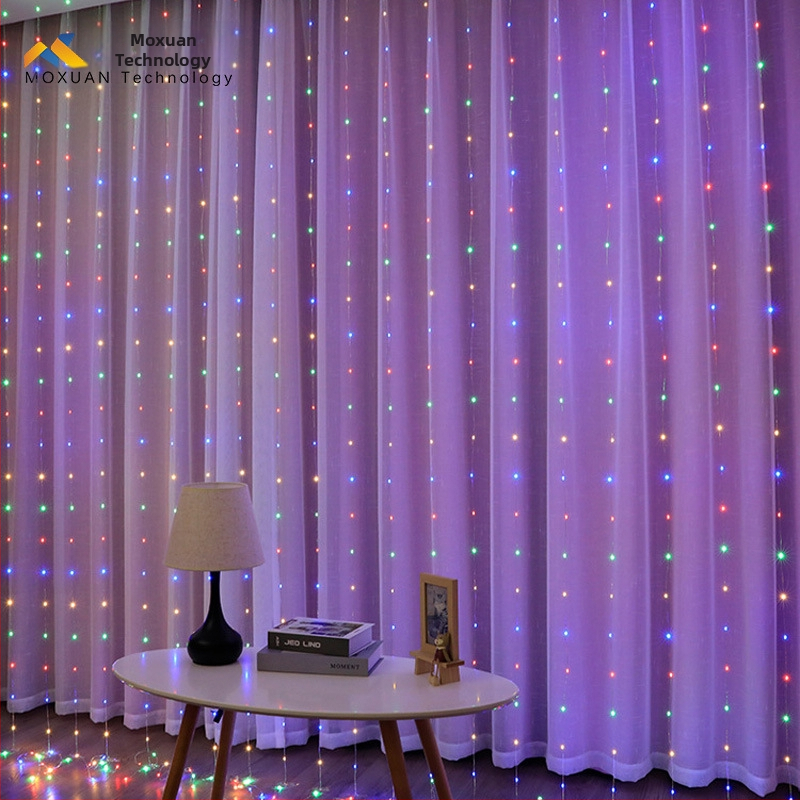 Medené závesové svetlá napájané z USB s diaľkovým ovládaním, 300 LED diód, sviatočná dekorácia do interiéru