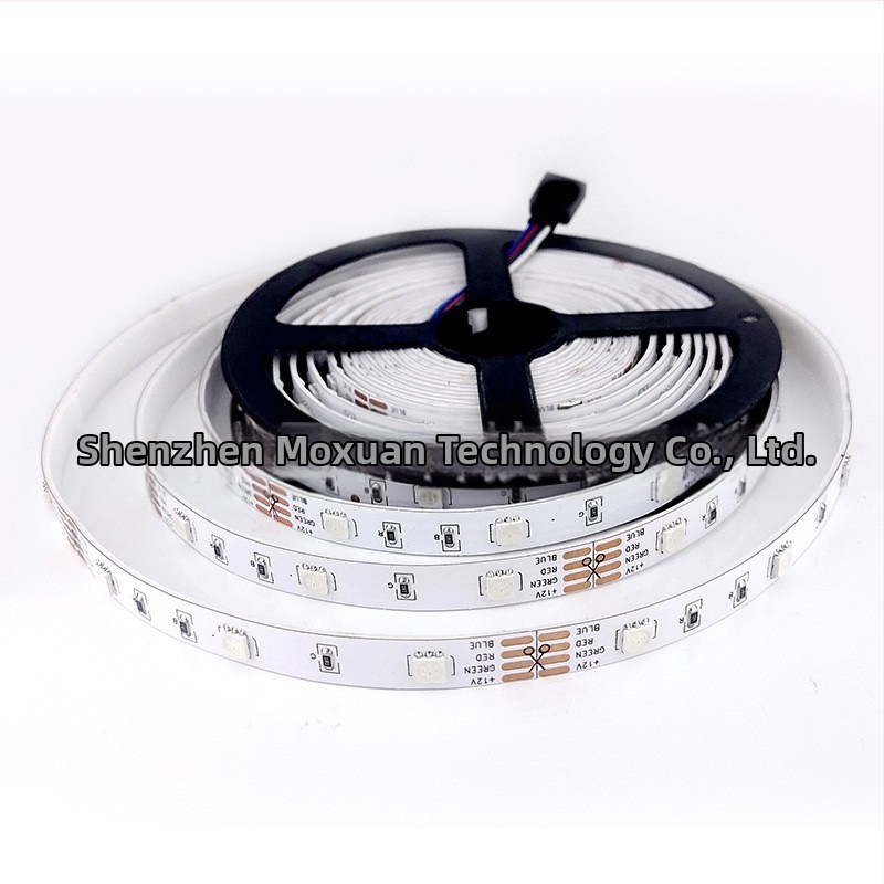 Bandă LED RGB 12V, autoadezivă, 30 LED-uri 5050, iluminare ambientală pentru casă