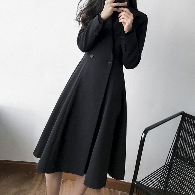 Palton trench damă plus size, cu guler de sacou, poliester