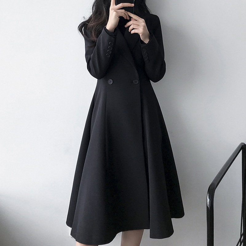 Palton trench damă plus size, cu guler de sacou, poliester