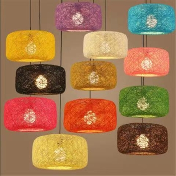 Lampă pendul din ratan, sferă cu șnur de viță de vie, LED, diametru 40 cm, înălțime reglabilă 1,2 m, potrivită pentru dining, living și spații comerciale