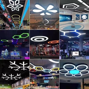 Lumină suspendată LED hexagonală cu design fagure pentru spații comerciale