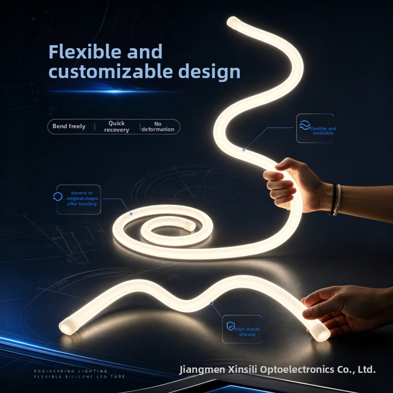 Bandă LED din silicon cu iluminare neon, 360°, înaltă luminozitate, flexibilă și modelabilă, 24V tensiune joasă