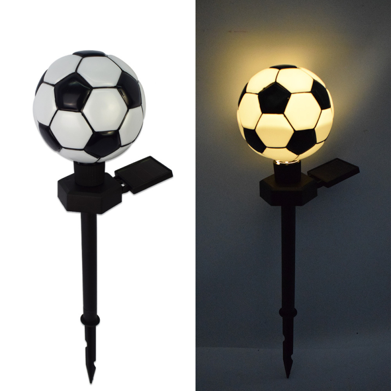 Lumină solară pentru grădină cu tijă de montare, în formă de fotbal din plastic, iluminare LED decorativă pentru peisaj