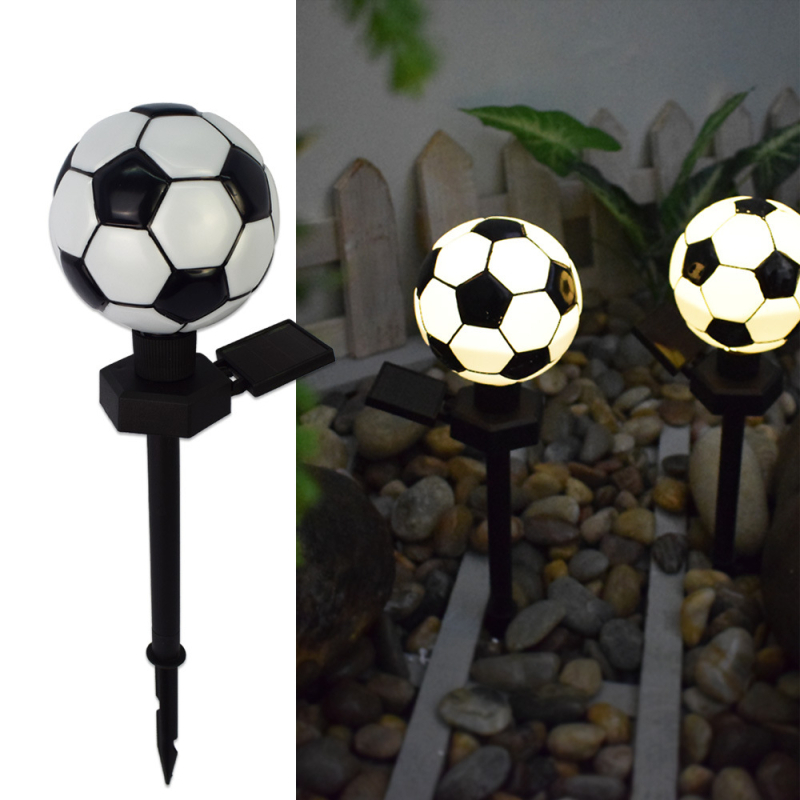 Lumină solară pentru grădină cu tijă de montare, în formă de fotbal din plastic, iluminare LED decorativă pentru peisaj