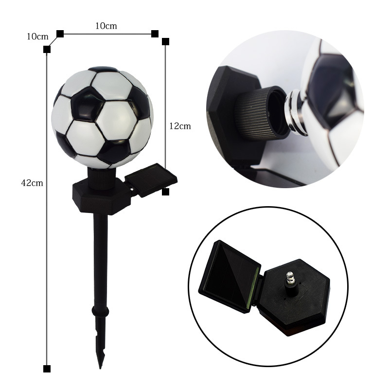 Lumină solară pentru grădină cu tijă de montare, în formă de fotbal din plastic, iluminare LED decorativă pentru peisaj