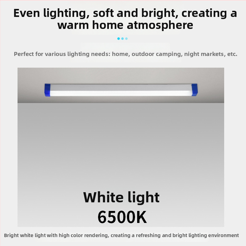 USB презареждаща LED тръба с магнитно окачване, висока яркост, аварийно осветление за нощни пазари