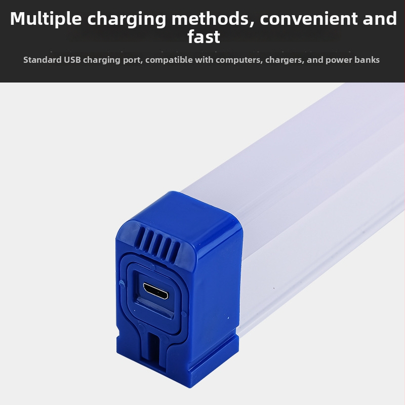 USB презареждаща LED тръба с магнитно окачване, висока яркост, аварийно осветление за нощни пазари