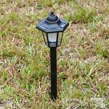 Lampă solară de grădină hexagonală, cu tijă de montaj, stil palat