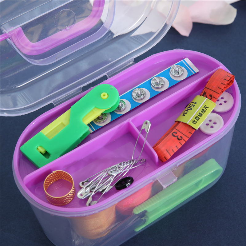 Set de cusut în cutie, 10 piese, ace cu vârf aurit, dimensiune mare, unelte de cusut pentru casă cu riglă, trusă de cusut portabilă pentru călătorii