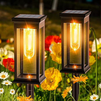 Lampă solară pentru gazon cu țăruș în pământ, pentru alee și decor exterior de grădină