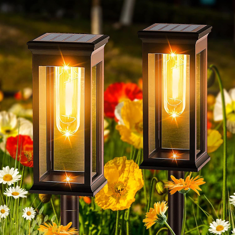 Lampă solară pentru gazon cu țăruș în pământ, pentru alee și decor exterior de grădină