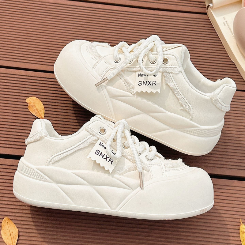 Adidași albi pentru femei, iarnă 2025, ultra moi, antiderapante, talpă groasă pentru creșterea înălțimii, casual versatil