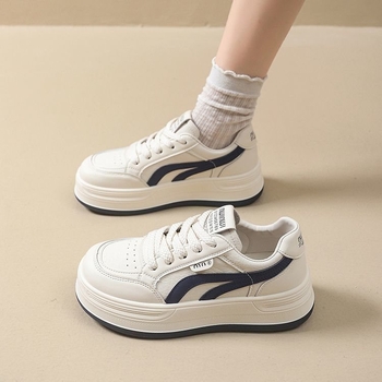 Adidași albi pentru femei cu talpă groasă, model 2026, respirabili și versatili, pantofi sport casual
