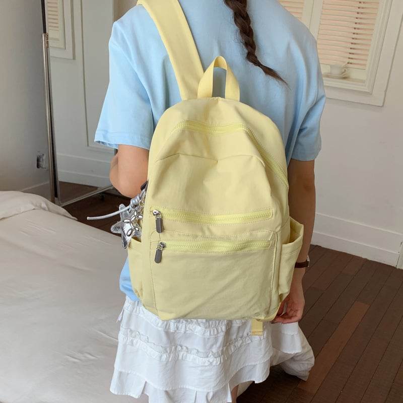 Unisex platneni ruksak, umjetnički i svestran, retro putnički stil, lagan i minimalističan, torba za gradske i školske potrebe