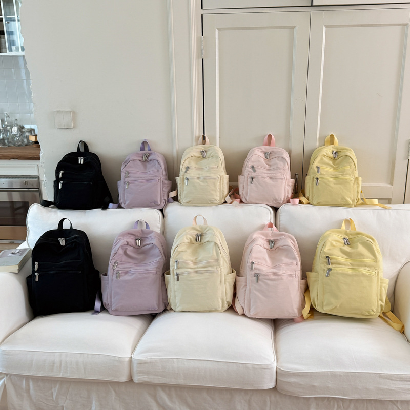 Unisex platneni ruksak, umjetnički i svestran, retro putnički stil, lagan i minimalističan, torba za gradske i školske potrebe