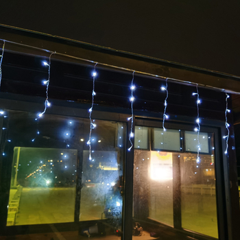 Lampi LED ice-strip cu perdea de lumini, 4 m, 96 LED, 3000K, IP43, 220V, controller cu 8 funcții, decor interior/exterior