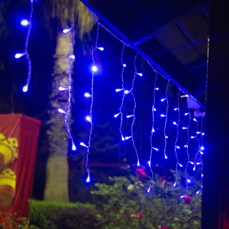 Lampi LED ice-strip cu perdea de lumini, 4 m, 96 LED, 3000K, IP43, 220V, controller cu 8 funcții, decor interior/exterior