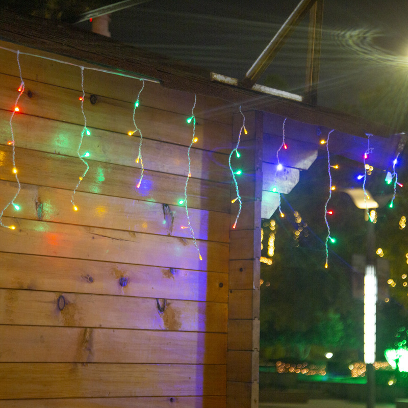 Lampi LED ice-strip cu perdea de lumini, 4 m, 96 LED, 3000K, IP43, 220V, controller cu 8 funcții, decor interior/exterior