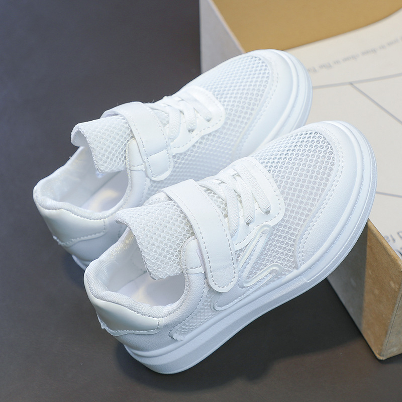 Adidași pentru copii cu panouri din piele, impermeabili, pantofi casual cu talpă moale, închidere Velcro, vară 2026