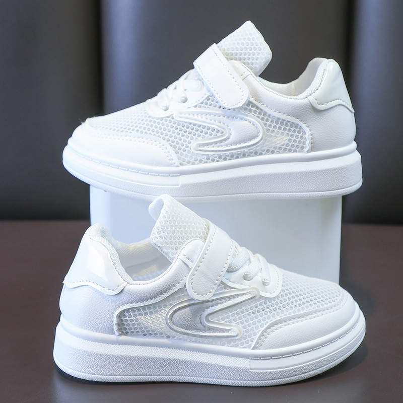 Adidași pentru copii cu panouri din piele, impermeabili, pantofi casual cu talpă moale, închidere Velcro, vară 2026