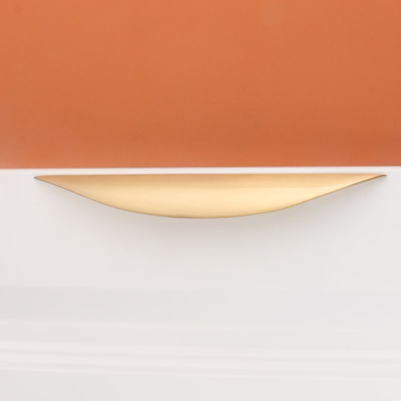 Mâner din cupru în formă de semilună pentru dulapuri și garderobe – stil modern minimalist, mobilier nordic din lemn masiv, mâner curbat pentru sertare
