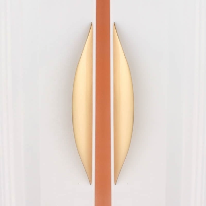 Mâner din cupru în formă de semilună pentru dulapuri și garderobe – stil modern minimalist, mobilier nordic din lemn masiv, mâner curbat pentru sertare