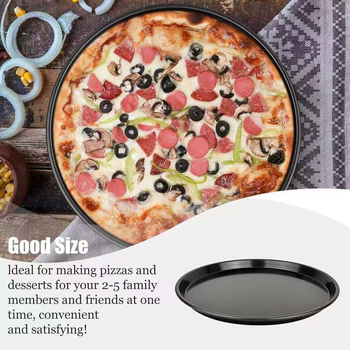 Kerek, tapadásmentes szénacél sütőedény pizza és süteményekhez