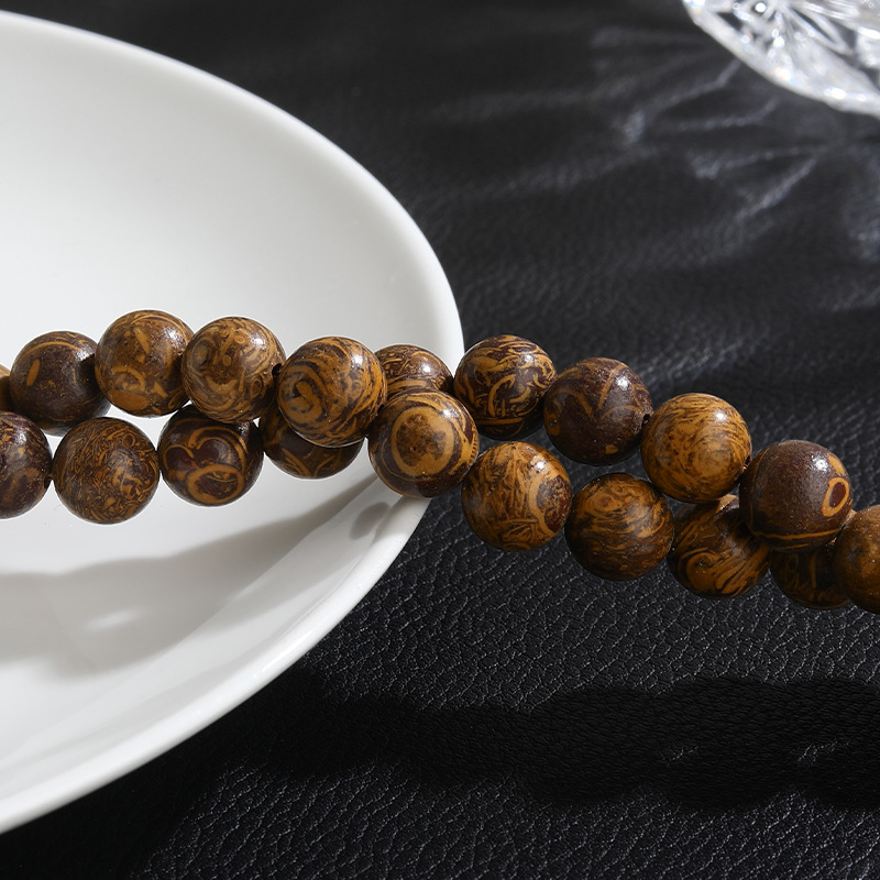 Mărgele rotunde din piatră cu model de elefant, mărgele Buddha pentru brățară, accesorii semi-finite, piatră naturală, mărgele superioare 12 mm