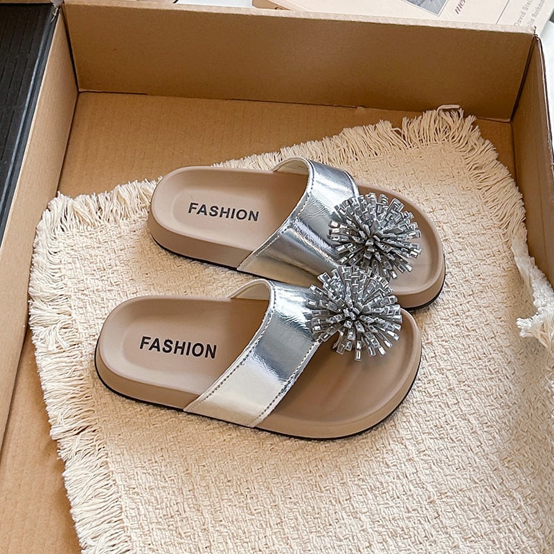 Sandale flip-flop florale pentru fetițe, vară 2026, design color-block, talpă moale antiderapant