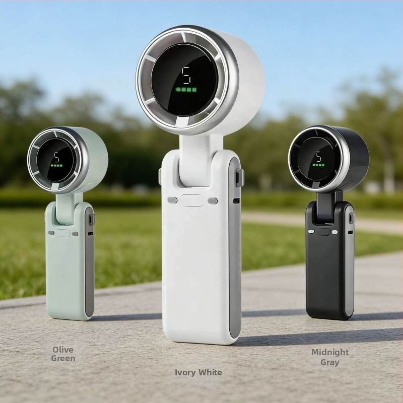 Ventilator de mână pliabil, portabil, cu design pentru a fi purtat la gât, ventilator de birou și cămin, unisex