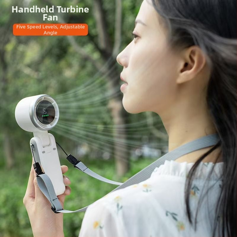Ventilator de mână pliabil, portabil, cu design pentru a fi purtat la gât, ventilator de birou și cămin, unisex