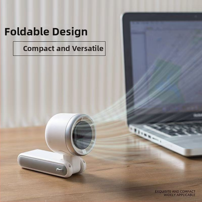 Ventilator de mână pliabil, portabil, cu design pentru a fi purtat la gât, ventilator de birou și cămin, unisex