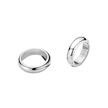Inel pereche din argint S999 pur, inel circular simplu, stil minimalist pentru bărbați și femei