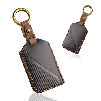 Pentru husă cheie Lynk & Co 06 2024 și Lynk & Co 01 New Energy, husă premium pentru card din piele de vită, cu cataramă
