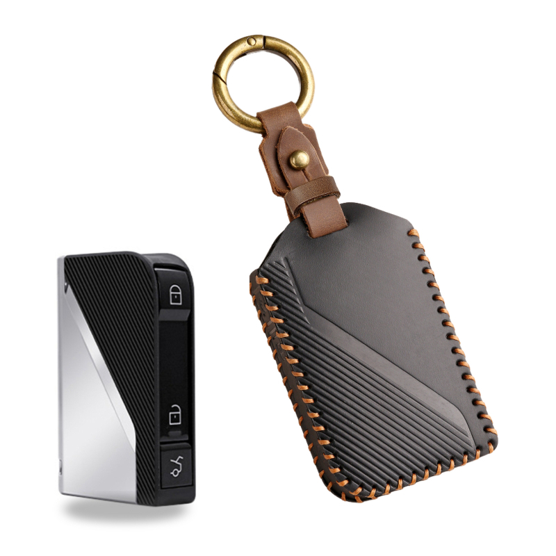 Pentru husă cheie Lynk & Co 06 2024 și Lynk & Co 01 New Energy, husă premium pentru card din piele de vită, cu cataramă