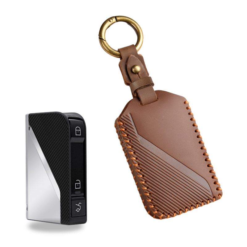 Pentru husă cheie Lynk & Co 06 2024 și Lynk & Co 01 New Energy, husă premium pentru card din piele de vită, cu cataramă
