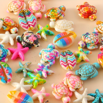 28 bucăți colorate cu temă țestoasă și stea de mare pentru pandante DIY, pentru brățări, coliere și glezne – Seria Ocean