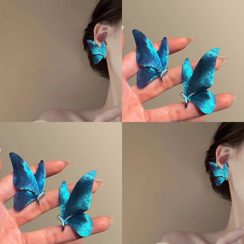 Cercei cu pandantiv fluture, cu diamant, știfturi din aliaj, design elegant minimalist