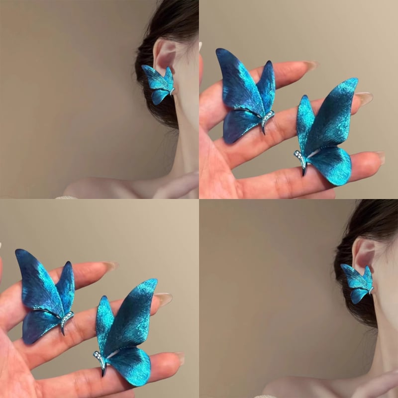 Cercei cu pandantiv fluture, cu diamant, știfturi din aliaj, design elegant minimalist